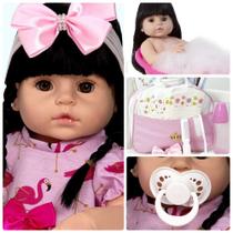 Boneca Bebe Recem Nascida Morena 20 Itens Bolsa Maternidade Boneca Bebe Recem Nascida Morena 20 Itens Bolsa Maternidade