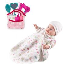 Boneca Bebê Rose Ring Com Mantinha + Bolsa Maternidade Luxo