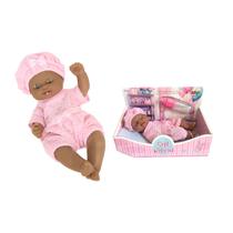 Boneca Bebê Soft Reborn Negra Vinil Macia Com Mamadeira Mágica