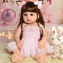 Boneca Bebe Sweetie Reborn (R) Coelhinha Silicone Doll- 48cm