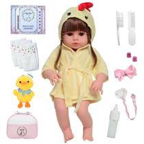 Boneca Bebê Tipo Reborn 100% Vinil Siliconado Roupão Lindo Boneca Bebê Tipo Reborn 100% Vinil Siliconado Roupão Lindo