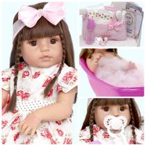 Boneca Bebê Tipo Reborn Baby 46cm Corpo de Vinil Siliconado Boneca Bebê Tipo Reborn Baby 46cm Corpo de Vinil Siliconado