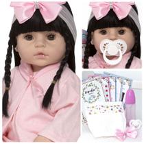 Boneca Bebê Tipo Reborn Bebê Realista+ Kit Acessórios Boneca Bebê Tipo Reborn Bebê Realista+ Kit Acessórios