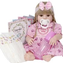 Boneca Bebê Tipo Reborn Grande Laura Loira Pode Dar Banho Boneca Bebê Tipo Reborn Grande Laura Loira Pode Dar Banho
