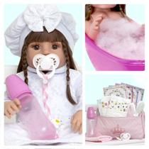 Boneca Bebê Tipo Reborn Menina Laura Pode Dar Banho Realista Boneca Bebê Tipo Reborn Menina Laura Pode Dar Banho Realista