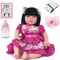 Boneca Bebe Tipo Reborn Morena Completa - Cegonha Reborn Dolls