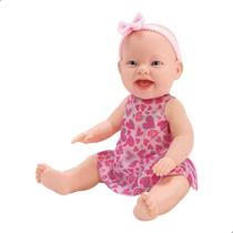 Boneca Bebe Titi Articulavel 34cm Vestido Coração Chupeta