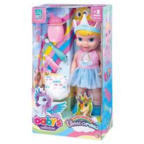 Boneca Bebê Unicórnio Faz Xixi Com Fralda, Escova o Dentinho - Super Toys