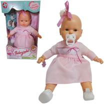 Boneca Bebezinho Newborn Reborn Vestido Rosa Claro Estrela