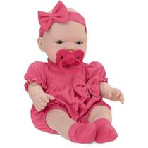 Boneca Bebezinho Real 1o Cuidado com Naninha e Chupeta Rosa Roma