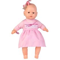 Boneca Bebezinho Vestido Rosa Com Bolinhas Estrela 49cm