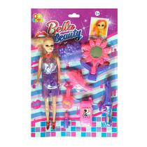Boneca Bella Beauty + 7 Acessórios De Beleza Boneca Bella Beauty + 7 Acessórios De Beleza