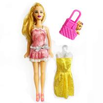 Boneca Betty Articulada C/ Filhote Cachorro Pet - WellKids