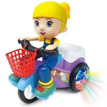 Boneca Bicicleta Bate Volta Paty No Triciclo Luz Som Musical