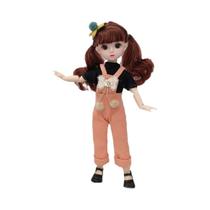 Boneca BJD de 30cm com 12 Articulações - Olhos Marrons e Vestido para Meninas