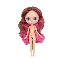 Boneca BJD De Cabelo Castanho Rosa 30 Cm ICY DBS Blyth Corpo Articulado Anime Boneca Nua Para