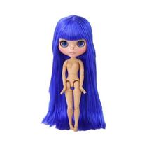 Boneca BJD De Corpo Articulado De 30cm Com Cabelo Azul E Pele Branca Para Meninas, Presente De Anime Boneca BJD De Corpo Articulado De 30cm Com Cabelo Azul E Pele Branca Para Meninas, Presente De Anime