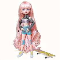 Boneca BJD UCanaan 26 cm com fantasia, sapatos, peruca e mãos