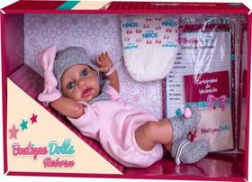 Boneca Boutique Dolls Reborn Menina Macacão - 473 - Super Toys