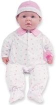 Boneca branca de 20 polegadas de corpo macio grande JC Brinquedos - La Baby lavável Roupa rosa removível c/ Chapéu e Chupeta Para crianças 2 anos +