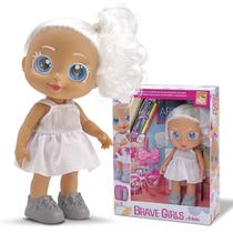 Boneca Brave Girls Com Cabelo e Roupa Para Pintar e Colorir