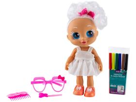 Boneca Brave Girls Com Cabelo e Roupa Para Pintar e Colorir