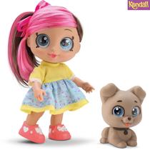 Boneca Brave Kendall Cabelo Rosa Com Cãozinho Pet Mamadeira - Bee Toys