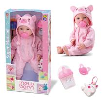 Boneca Brincando De Pijama New Born Menina Diver Bebê