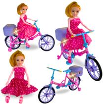 Boneca Brinquedo Bicicleta Luz Som Presente Infantil Menina