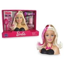 Boneca Busto Barbie Styling Head Hair Salão De Beleza Para Pentear Com 24 Acessórios Menina - Pupee