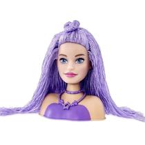 Boneca Busto da Barbie Cabelo Roxo com Acessórios Mattel