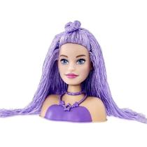 Boneca Busto da Barbie Cabelo Roxo com Acessórios Mattel