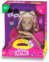 Boneca Busto da Barbie Styling Head Extra que Fala com Acessórios Pupee