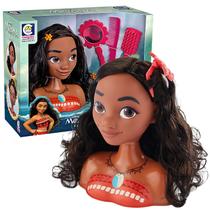 Boneca Busto Da Moana Disney Infantil Com Acessórios Penteado - Cotiplás