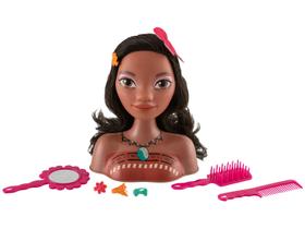Boneca Busto Moana C/ Acessórios Penteado 18cm Vinil Cotiplas