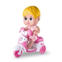Boneca C/ Motoca Infantil Bebe Petit Scooter Milk Brinquedos Boneca C/ Motoca Infantil Bebe Petit Scooter Milk Brinquedos