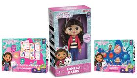 Boneca Casa da Gabby + 2 Jogos Educativos - Aprendendo Inglês e Sistema Solar Gabby