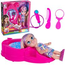 Boneca Charmosa Lavatório Sai Agua Cabeleireira Penteados Boneca Charmosa Lavatório Sai Agua Cabeleireira Penteados