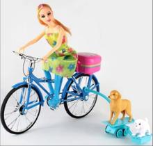 Boneca Ciclista Com Cachorros Bicicleta Com Pets Skate