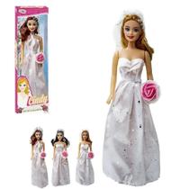 Boneca Cindy Noiva 30cm GRANDE - Looks Modernos, Acessórios e Estilo para Desfilar com as Amigas - PANAMI