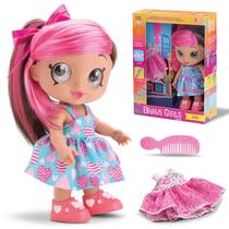 Boneca Closet Julie Cabelo Rosa Vestido acessório de Beleza