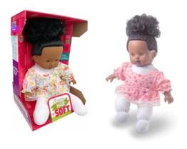 Boneca Coleção Hair Soft Corpo De Pano Super Macia Negra Boneca Coleção Hair Soft Corpo De Pano Super Macia Negra