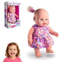 Boneca Coleção Milkinha Loira 20cm Fofinha Corpo Vinil Bebe