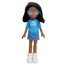 Boneca com Acessórios Amiga Polly Shani Negra 38cm Mattel