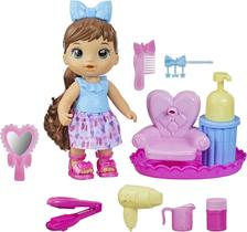 Boneca com Cabelo Baby Alive Salão de Beleza Com Espuma Morena - Hasbro
