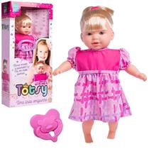 Boneca Com Cabelo E Chupeta Fala 113 Frases Menina Infantil Totsy Brinquedos Super Toys