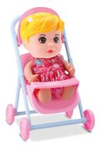Boneca Com Carrinho Babies Collection Vinil Macio 885- Bee Toys