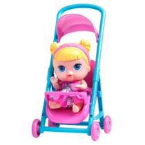 Boneca com Carrinho de Bebê Baby Collection Loira Super Toys