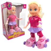 Boneca Com Luzes Coloridas Musica Patins Brinquedo Elétrico