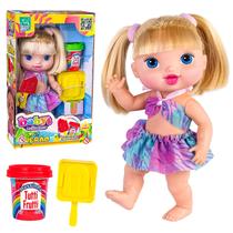 Boneca Com Massinha Brinquedo Menina Loira Babys Collection Olá Verão - Super Toys